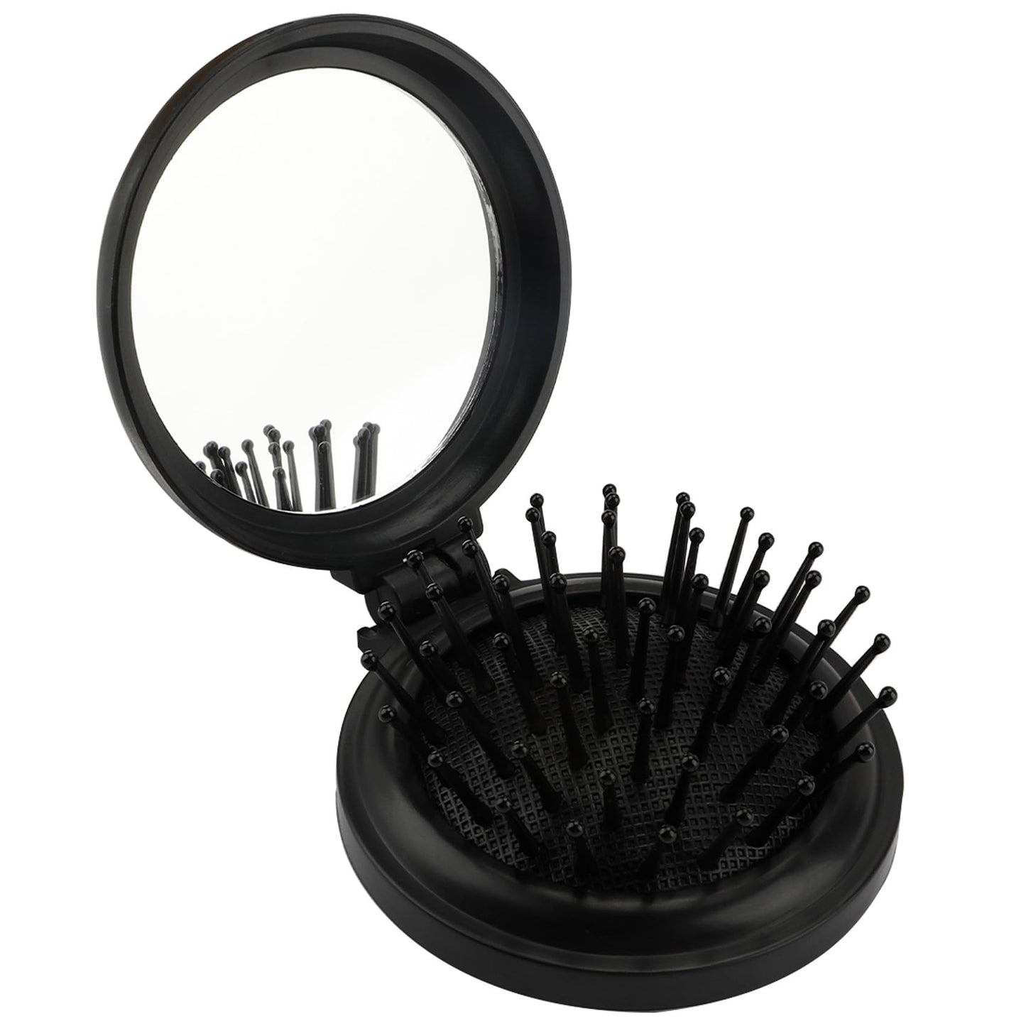 Vintage Mini Folding Pocket Brush with Mirror and Comb for Purse